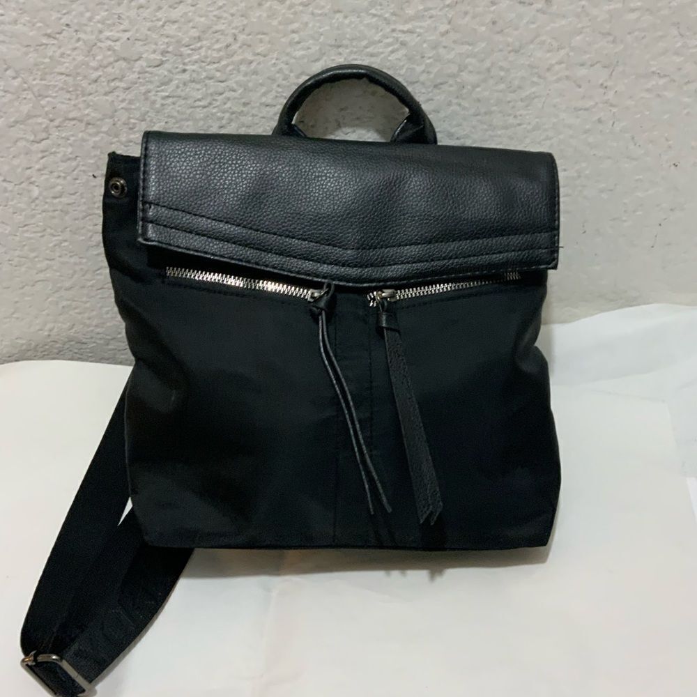 Botkier Mini Black Faux Leather Nylon Backpack - Picture 10 of 15